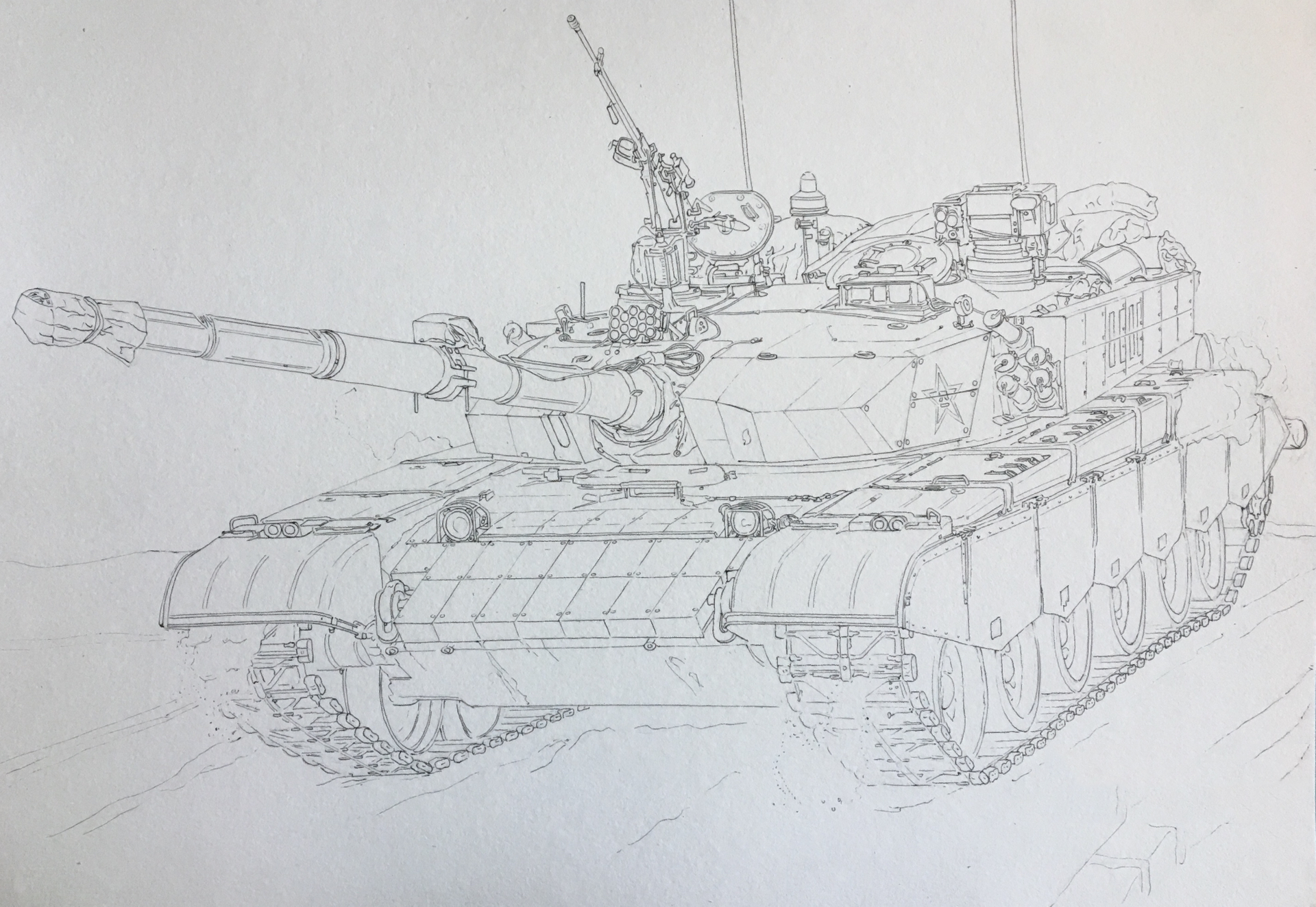 探索99式主战坦克的简笔画艺术,简笔画艺术探索,99式主战坦克的绘制指南