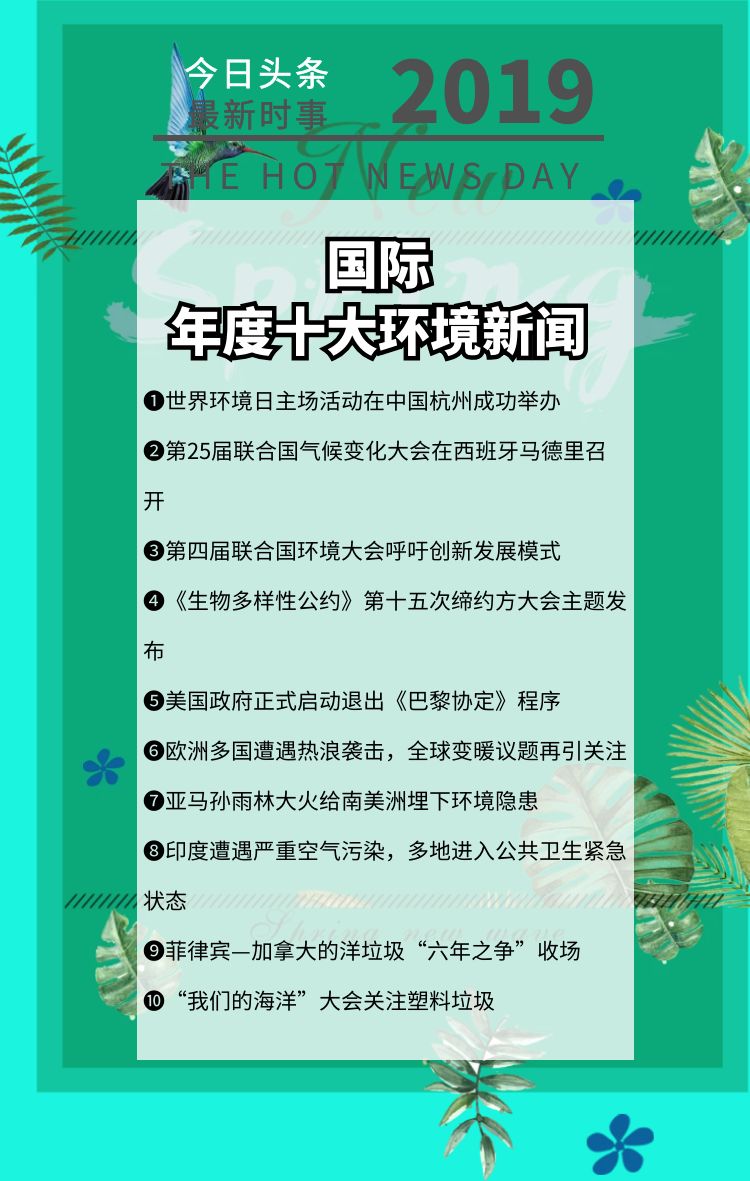 今天重大新闻事件回顾，2019年年度要闻概览，回顾2019年重大新闻事件，年度要闻概览