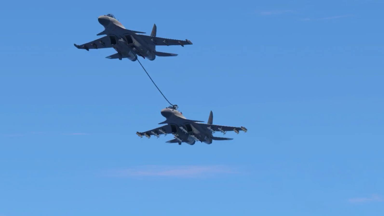 苏-33空中加油技术的卓越表现,空中力量的新里程碑,苏-33空中加油技术卓越,空中力量新里程碑,技术成就助力空中战略飞跃