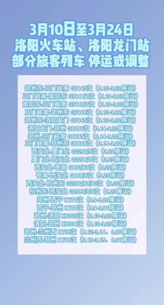 最新消息疫情洛阳火车站停运通知,洛阳火车站疫情最新消息,停运通知